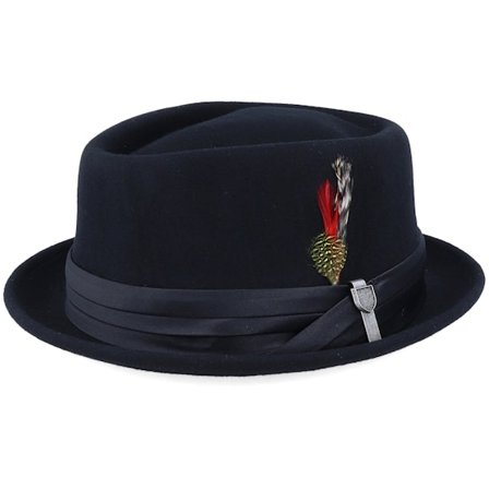 Brixton - Black - porkpie - Hat - Stout Black/Black Pork Pie - Hatstore