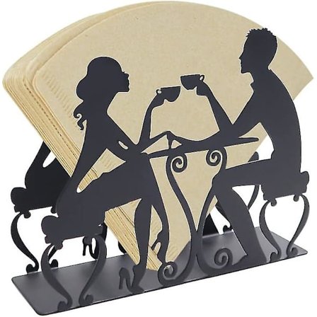 1 stk. Kaffefilterholder Metall Kaffepapirstativ Kaffepapir Oppbevaringsstativ Kaffepapir Oppbevaringsbeholder Dispenser Serviett Holder (FMY)