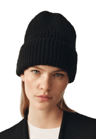 Å WOMAN Ribbstickad mössa FIONA Mössor & hattar Svart ONESIZE