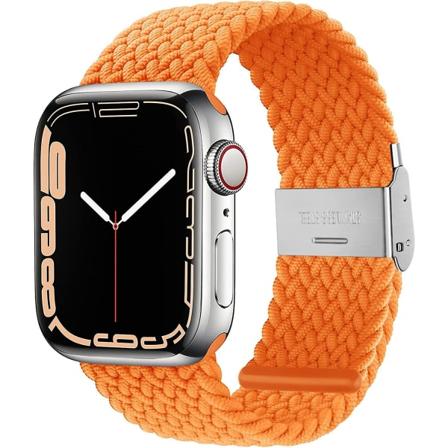 Justerbar flettet enkeltløkke spænde Kompatibel med Apple Watch-remme 38mm 40mm 41mm
