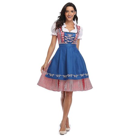 Kvindernes Oktoberfest Ølpige Kostume Bayersk Traditionel Dirndl Kjole W