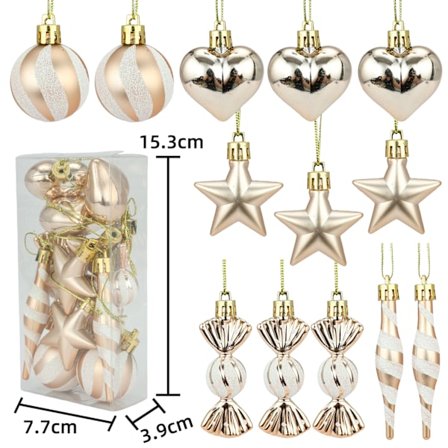 Supererbjudande till lågt pris! 13-delars presentförpackning med julgransdekorationer - Glad