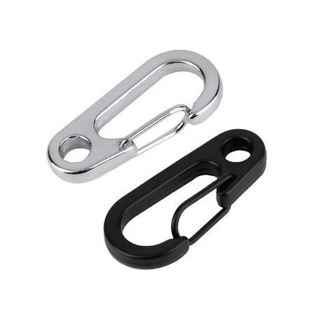 5 stk. Rustfrit Nøglering Karabinhage Klips D-ring