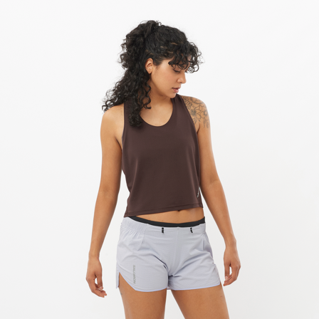 Salomon - Women's T-shirt Sense Aero Short Tank W - Coffee Bean