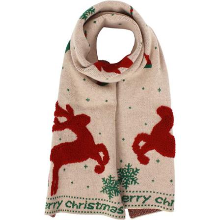 Christmas Little Deer Scarf För Kvinnor Höst Och Vinter Stickad