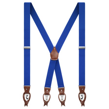 Vexel | Tirantes convertibles anchos en forma de X azules para hombres - Tirantes con clip