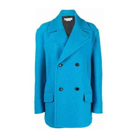 Marni Double-Breasted Coats Blå, Dame Uldfrakker