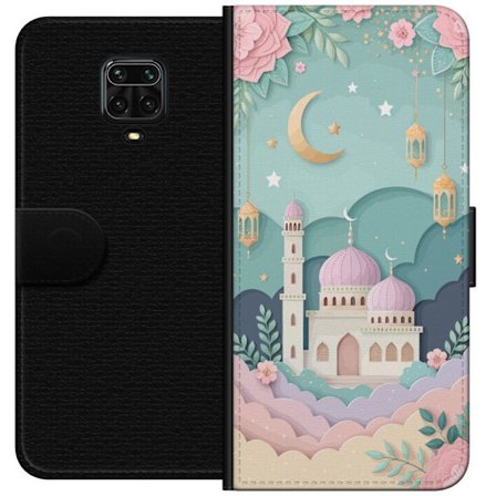 Kompatibel Tegnebogsetui til Xiaomi Redmi Note 9 Pro Håndtegnet rejseinspireret mønster med verdenskort, fly, hjerter og vintage eventyrstema