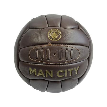 Manchester City FC Retro Läderboll 5 Brun Brown 5