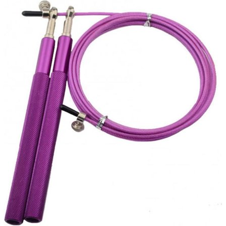 Sjippetov med justerbart 360 graders drejeligt kugleleje, sammenfiltringsfrit træningstov, aluminium anti-spring håndtag, lilla