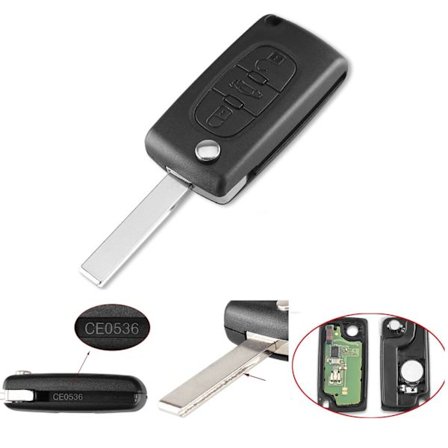3-knapps fjärrkontroll CE0536 433MHz ID46 chip HU83 för Peugeot