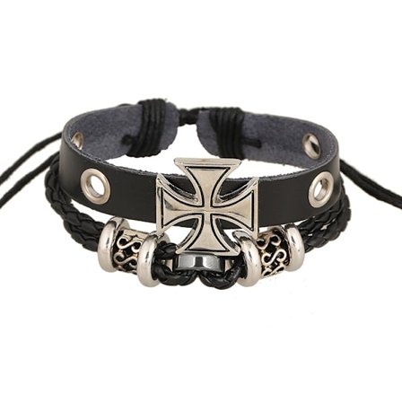 Europeiska och amerikanska smycken personliga retro pärlade armband svart