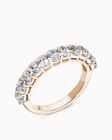 Alliansring Lovisa Ovale Naturlige Diamanter 18K Rose Gull