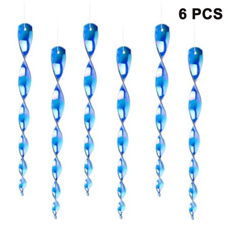 6-delt sæt fuglekontrol Reflekterende vindspiral i blå Ideel som dekoration - forsvar mod fugle i hus og have