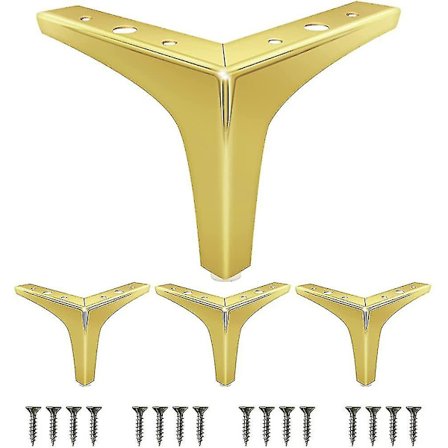 4 stk. metalltrekant møbelføtter, føtter til sofaer og stoler, erstatningstrekant skapføtter for skap, sofa, stol, salongbord