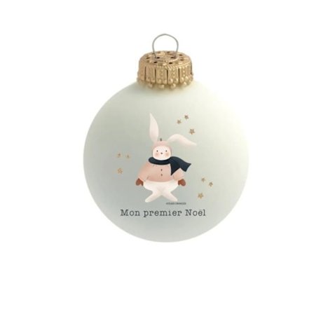 Joulupallo - Oranger-ateljee - Ensimmäinen jouluni - Lasia - 8 cm - Pastelli