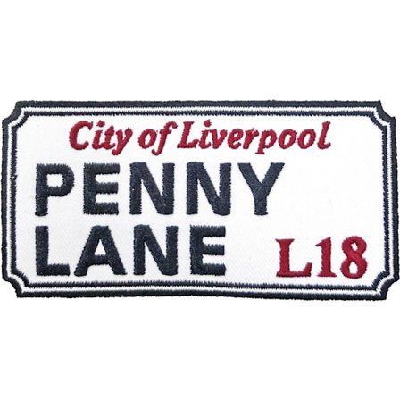 Generisk Penny Lane, Liverpool vägskylt lapp i en storlek vit