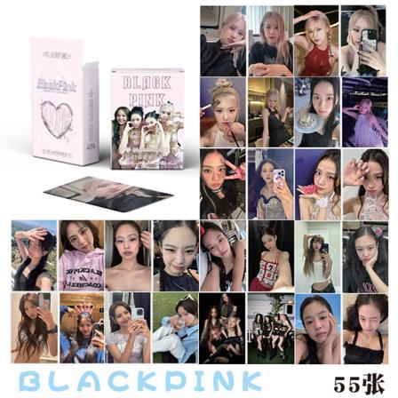 50 stk/eske Svartrosa fotokort Toy Fun Lomo-kort Kpop-postkort Serie Kort Leketøy Blink-gave Lisa Jennie Rose Jisoo(6)