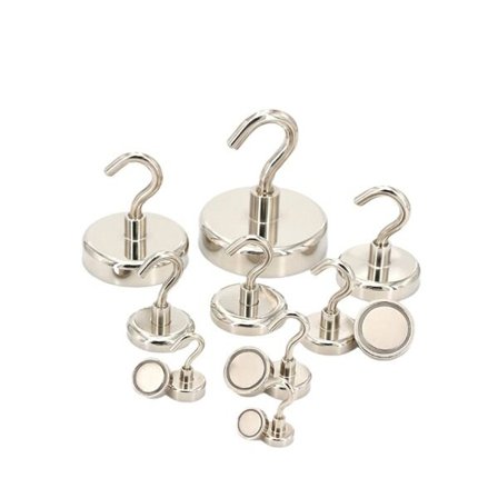 Magnetkrog med neodymmagnet - Ø16 mm, belastningskapacitet 8 kg, 10-pak