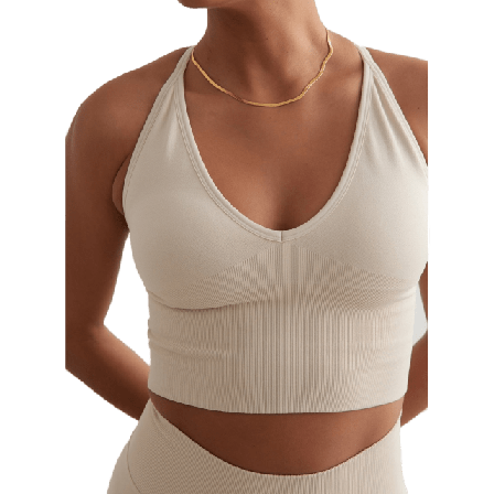 aim'n Shape Seamless Cross Back Bralette Träningskläder Dam Beige XXS