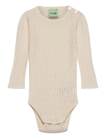 Baby Pointelle Body Bodies Long-sleeved Creme FUB*Betinget Tilbud