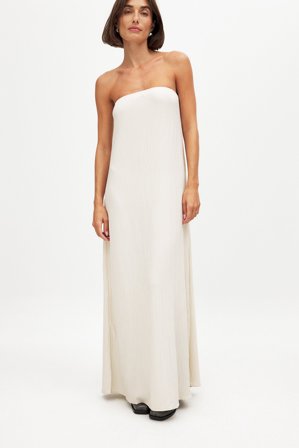 NA-KD Robe longue bandeau structurée - Robe bustier - OffBlanc - EU 36