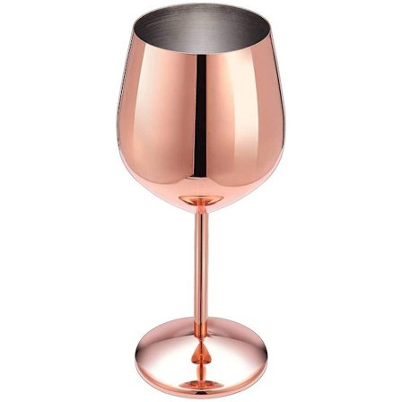 Vin Glas i Koppar, 53 cl Okrossbara, Set om 4, Rostfritt Stål Roséguld, Perfekt för Utomhus- och Inomhusevenemang, Bröllopsbägare, Håller Drycker