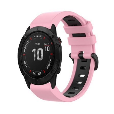 För Garmin Fenix ​​6X Pro 26 mm silikon watch i två färger