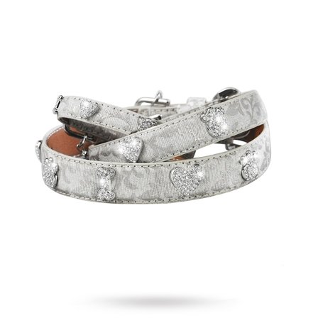 House of Dog - I Love Paw Halsband Vit- Hundhalsband