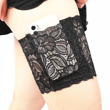 Blonde strømpebånd med lomme