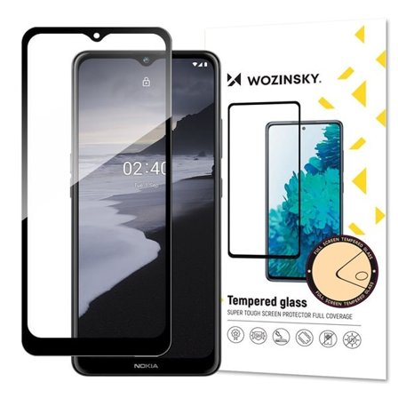 Wozinsky Hærdet glas Superhård skærmbeskytter Case Friendly til Nokia 2.4 - sort