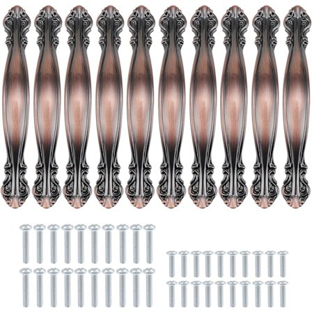 10 kappaleen vintage-huonekalukahvasarja - 11 cm pitkä (64 mm etäisyys b