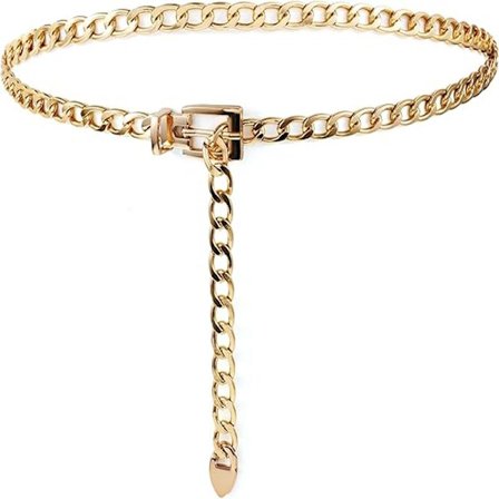 Kedjebälte för Kvinnor Flickor, Justerbart Guld Metall Midjebälte Tjockt Kedjebälte