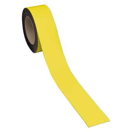 Magnetic easy wipe racking strip, 50 mm x 10 m, yellow