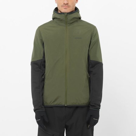 Salomon - Couche intermédiaire à capuche pour homme Outline Warm Hybrid - Grape Leaf / Deep Black