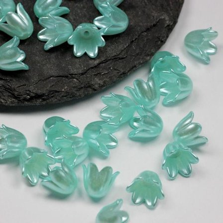 200st Imitation Pearls Star Heart Beads GRÖN GRÖN