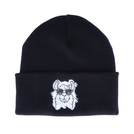 Iconic - Negro cuff Beanie - Cool Llama Black Cuff @ Hatstore
