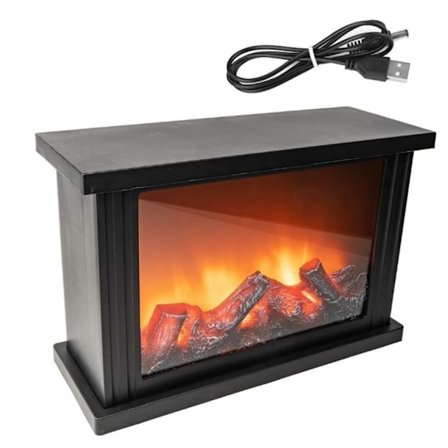 LED-pejs, dekorativ pejs, elektrisk, [USB-drevet, batteri ikke inkluderet], ingen varmelegeme, realistisk