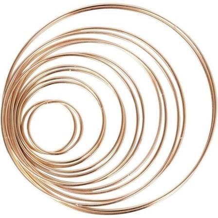Paket med 14 metallringar i 7 storlekar, metallringar, metallringar, ringar för drömfångare