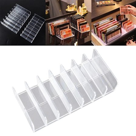 7-roms Klar Akryl Øyenskygge Kompakt Organizer Sminke Oppbevaringsboks Transparent Spalte Kosmetikk Etui Skuff Organisasjonsdeler