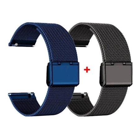 22mm 20mm Metallinen Kellonranneke Garmin Vivoactive 3 4 5 Forerunner 245 645 158 55 165 745 965 255 256 Rannekoru Venu 3 2 SQ2Music K-Sininen-K-Musta