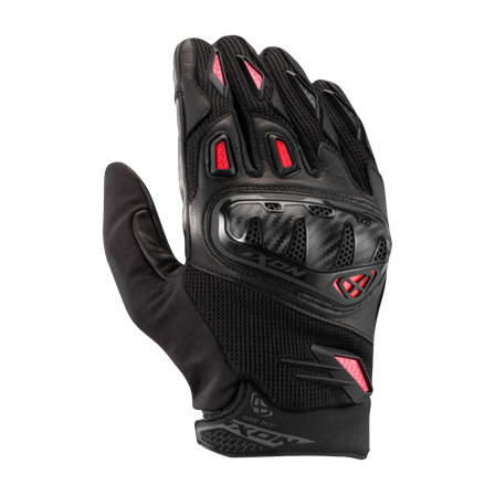Guanti Moto Ixon Rise Air 2 Nero/Rosso Chiaro XXXL