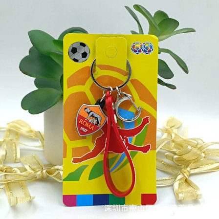 Gos- Fotballfans PVC Nøkkelring C Spenne Rep Ball Mark Fan Nøkkelring Roma
