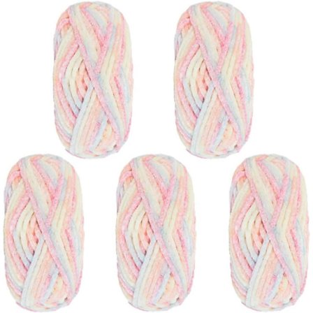 5-pakning Supermykt Chenille Fløyelsgarn Strikkegarn Tykt Varmt Heklegarn for Kunststrikking Dukke DIY Veske Genser Håndverk Spray D...