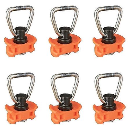 6-pack Enkel Stud L-Track Beslag med D-ring för L-Track, Enkel Ändbeslag för Flygskenor