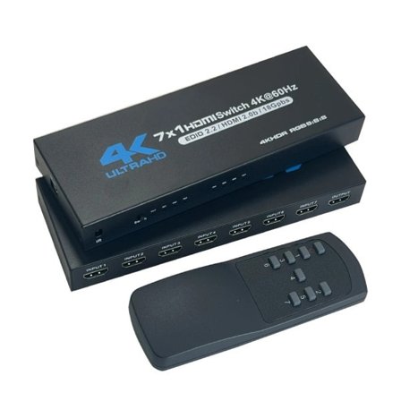 HDMI 2.0 kytkin 7 tulo 1 lähtö 4K 60Hz HDMI kytkin 5X1/4X1 HDR HDMI 2.0 kytkin kaukosäädin