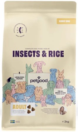 Petgood Insektsfoder med Ris Vuxen koiranruoka, 3 kg - Petgood