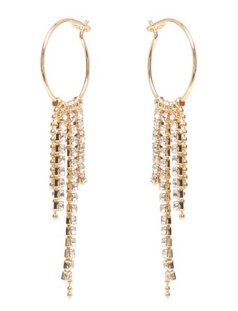Maja Crystal Waterfall Hoop Earrings Gold-Plated Gold Pilgrim