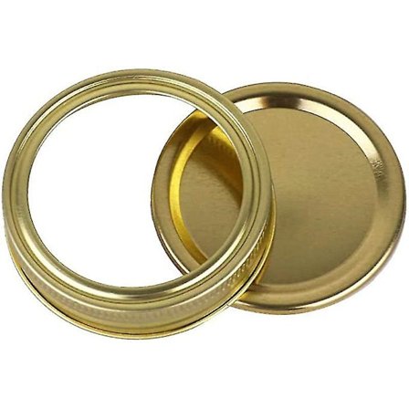 12/24 stk. Låg af delt type, tætningsopbevaring, solide låg til almindelige/brede Mason krukker