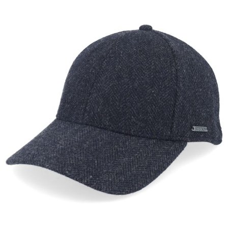 Stetson - Svart fitted Keps - Baseball Cap Wool Herringbone Black Fitted @ Hatstore